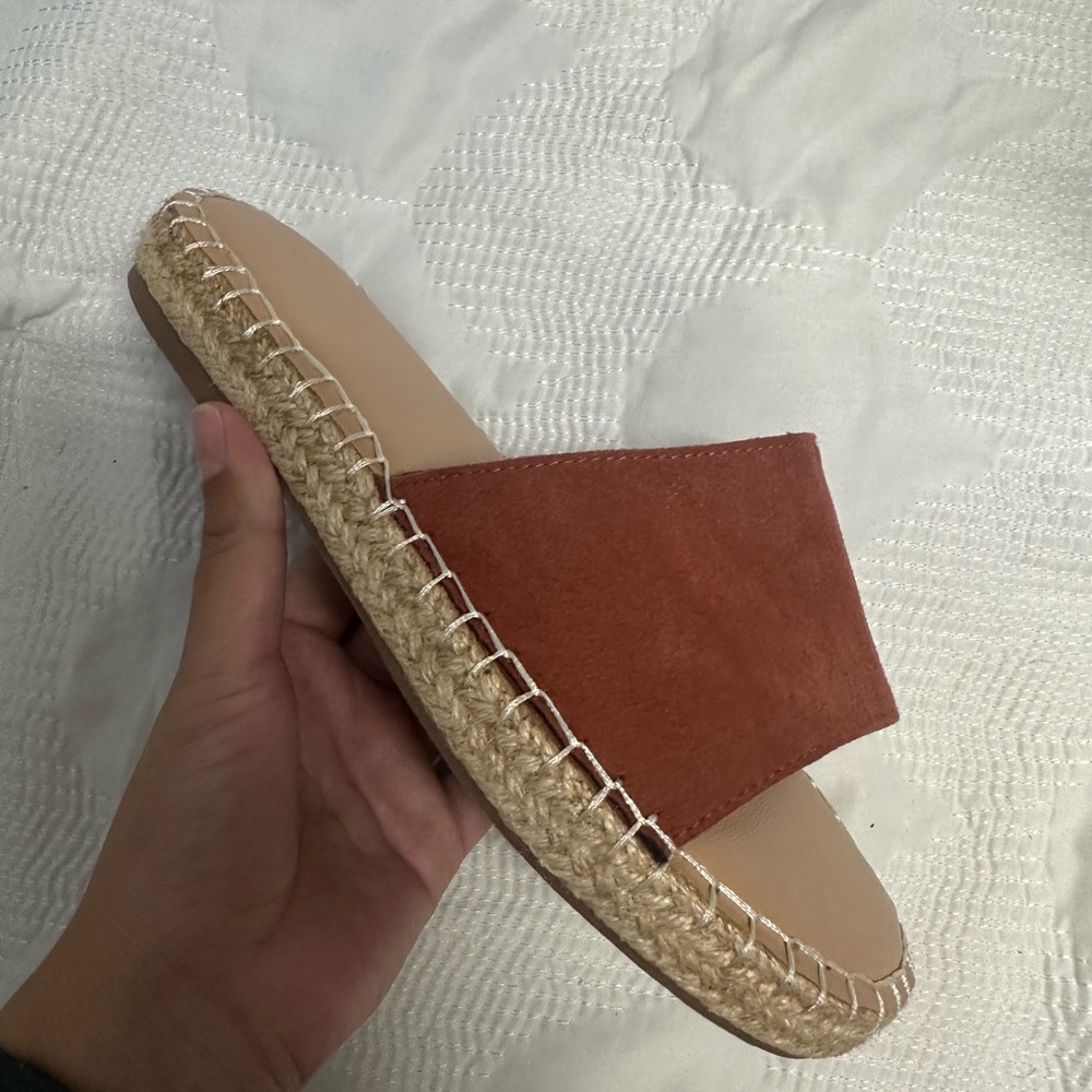 Elegant Brown Espadrille Slide Sandals